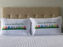 Load image into Gallery viewer, Easter pillowcase on bed
