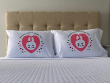 Load image into Gallery viewer, Cute bunny pillowcase
