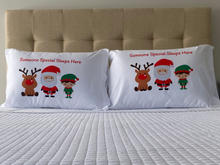 Load image into Gallery viewer, Christmas pillowcase shown on bed
